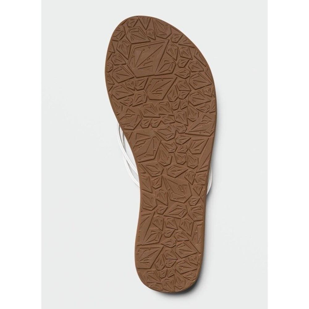 Volcom Minimalist Brown Flip Flops White Strap Thong Sandals Women's Size 10 NWT - Picture 8 of 9